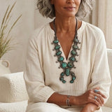 Vintage Navajo Turquoise Squash Blossom (1970s)ZiabirdNECKLACES