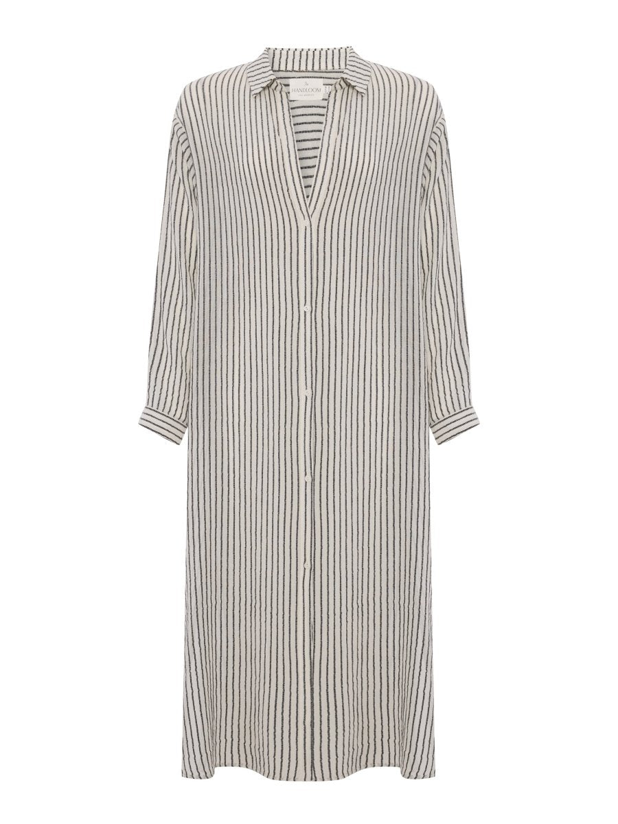 Voyage Shirt Dress - Black StripesThe HandloomDress