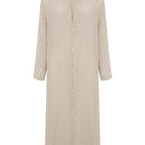 Voyage Shirt Dress - Khaki Green StripesThe HandloomDress