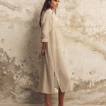 Voyage Shirt Dress - Khaki Green StripesThe HandloomDress