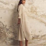 Voyage Shirt Dress - Khaki Green StripesThe HandloomDress