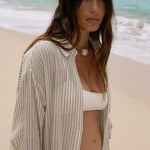 Voyage Shirt Dress - Khaki Green StripesThe HandloomDress