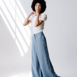 Washable Silk Wide-Leg Pants