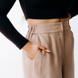 Washable Silk Wide-Leg Pants