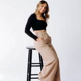 Washable Silk Wide-Leg Pants