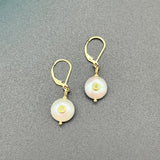 White Coin Pearl with Peridot Center EarringsBeth ZinkEARRINGS