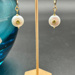 White Coin Pearl with Peridot Center EarringsBeth ZinkEARRINGS
