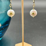 White Coin Pearl with Peridot Center EarringsBeth ZinkEARRINGS