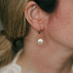 White Freshwater Pearl Coin With Peridot InsetBeth ZinkEARRINGS