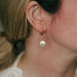 White Freshwater Pearl Coin With Peridot InsetBeth ZinkEARRINGS