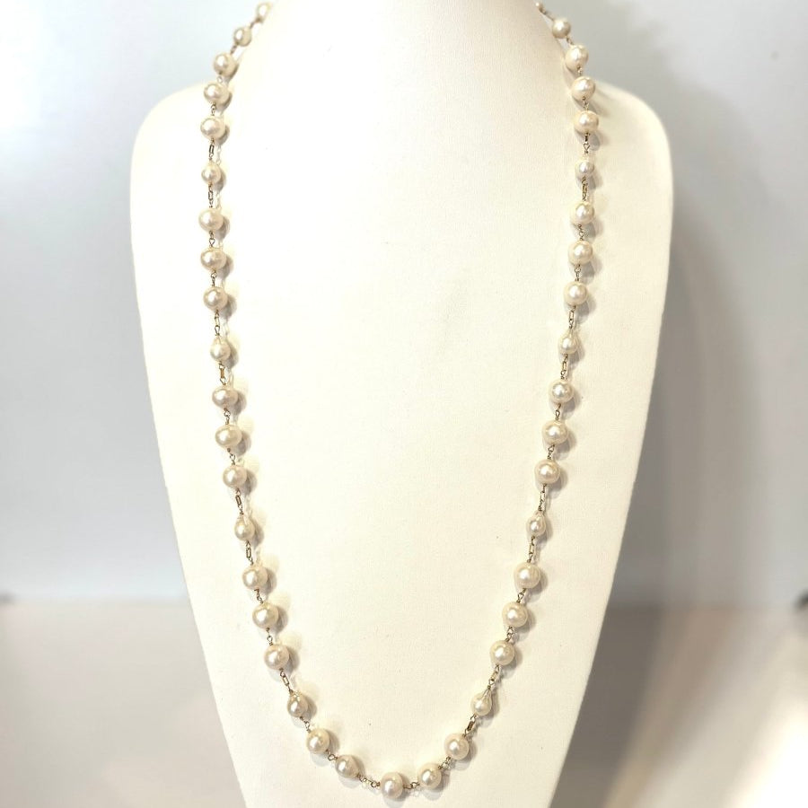White Freshwater Pearl With 14Kgf Wire Wrap NecklaceBeth ZinkNECKLACES