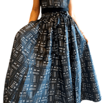Woman Maxi Skirt/ Ankara Black Tribal PrintIndia BatikSKIRT