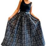 Woman Maxi Skirt/ Ankara Black Tribal PrintIndia BatikSKIRT