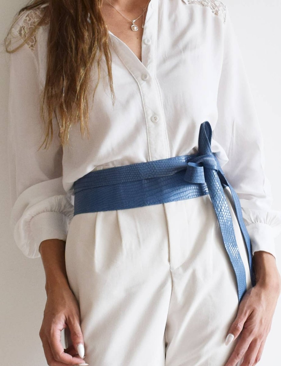 Wrap Belt – Blue PythonADA Collection Beltsbelts