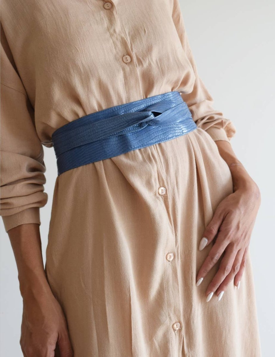 Wrap Belt – Blue PythonADA Collection Beltsbelts