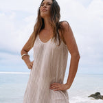 Yaz Dress - Burgundy StripesThe HandloomDress