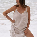 Yaz Dress - Burgundy StripesThe HandloomDress