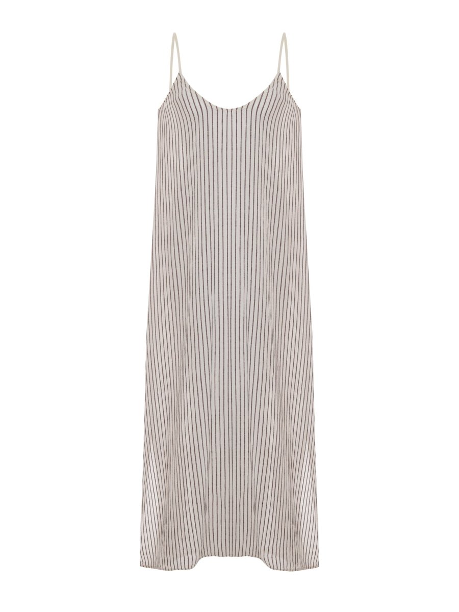 Yaz Dress - Burgundy StripesThe HandloomDress