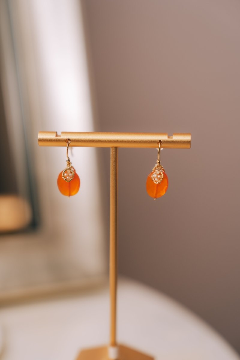 Yellow Natural Zircon/ Carnelian #5418-Carn-GMichelle PresslerEarrings