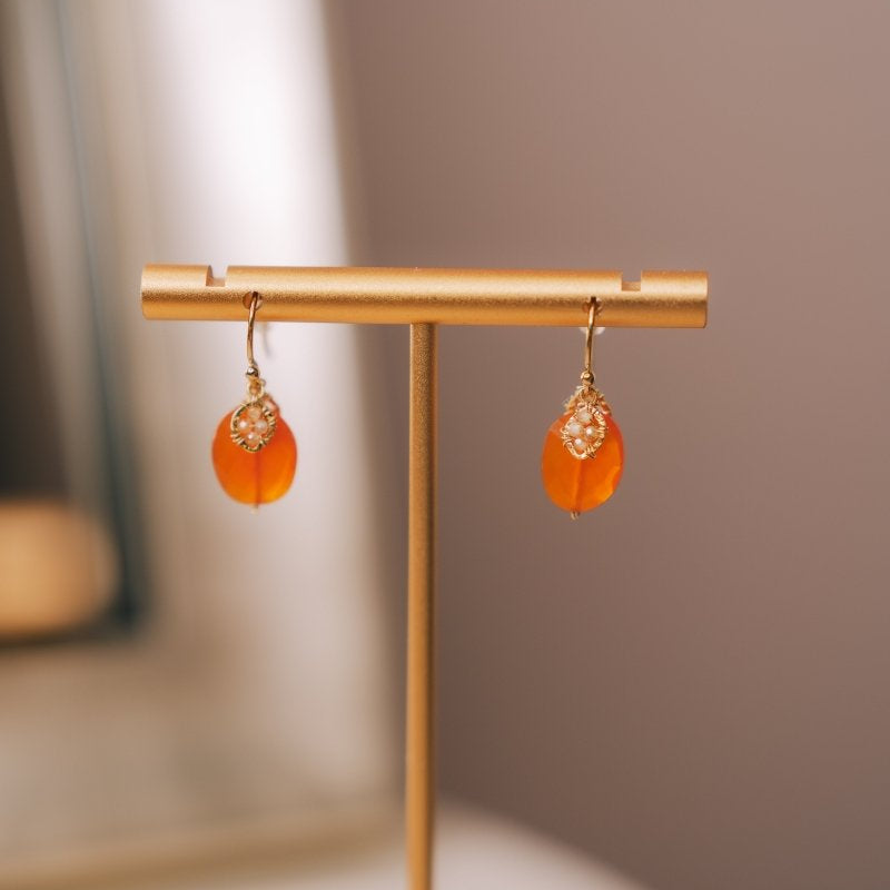 Yellow Natural Zircon/ Carnelian #5418-Carn-GMichelle PresslerEarrings
