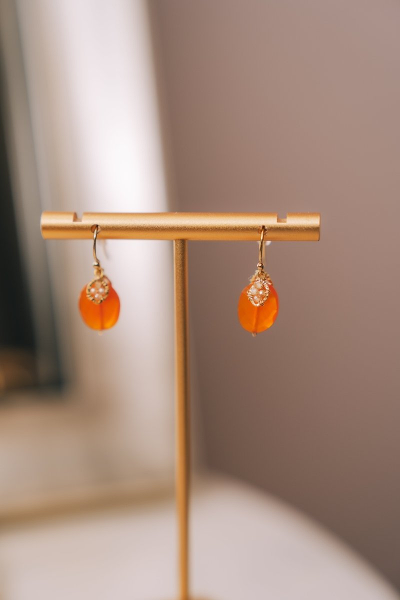 Yellow Natural Zircon/ Carnelian #5418-Carn-GMichelle PresslerEarrings