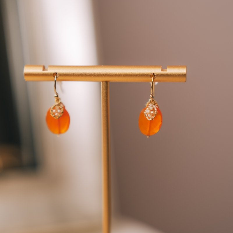 Yellow Natural Zircon/ Carnelian #5418-Carn-GMichelle PresslerEarrings