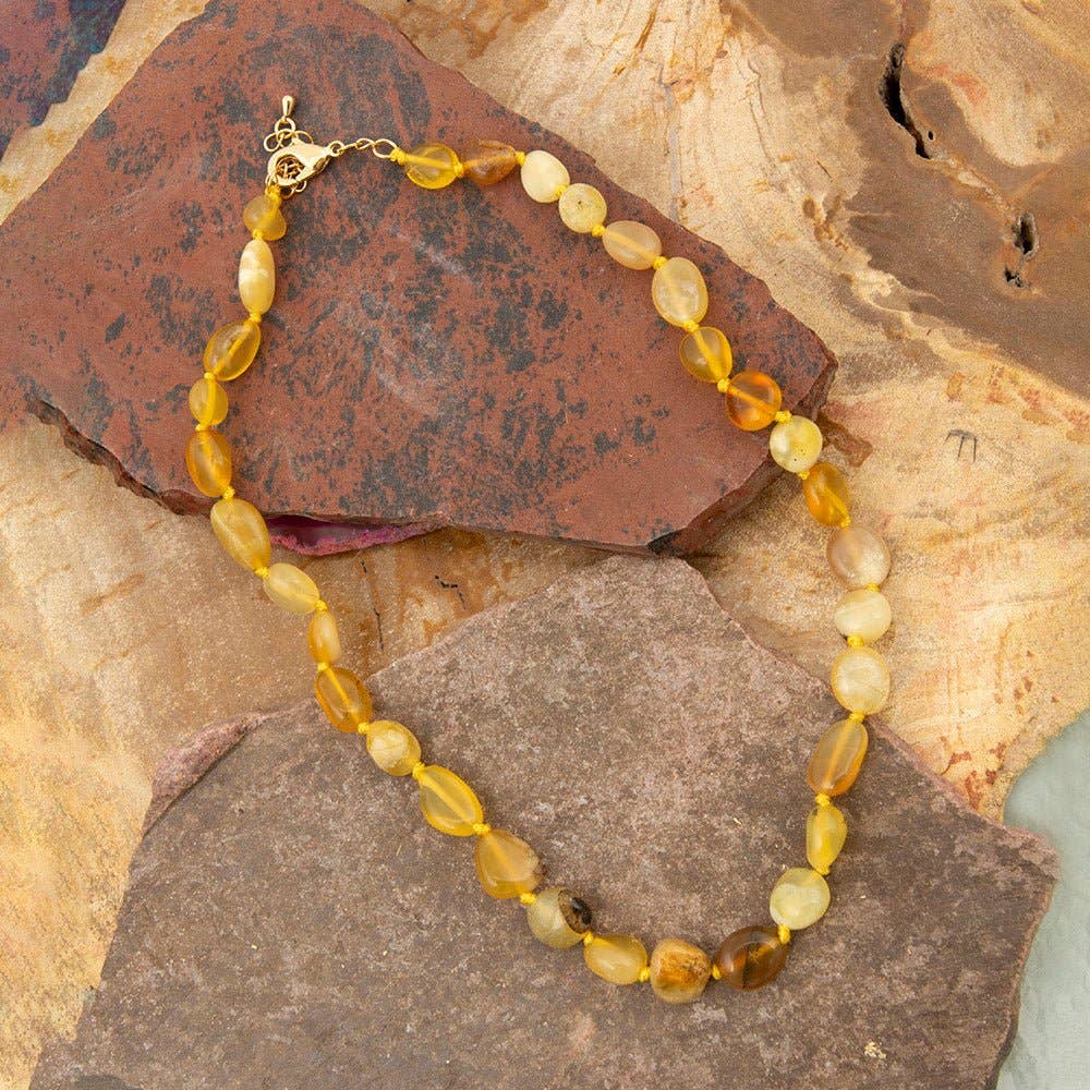 Yellow Opal Nugget Knotted NecklaceBarse JewelryNECKLACES