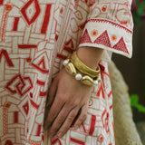 Zainab - Kuba Tomato with Tomato EmbroideryAlamwarDRESS