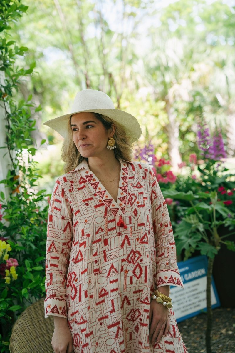 Zainab - Kuba Tomato with Tomato EmbroideryAlamwarDRESS