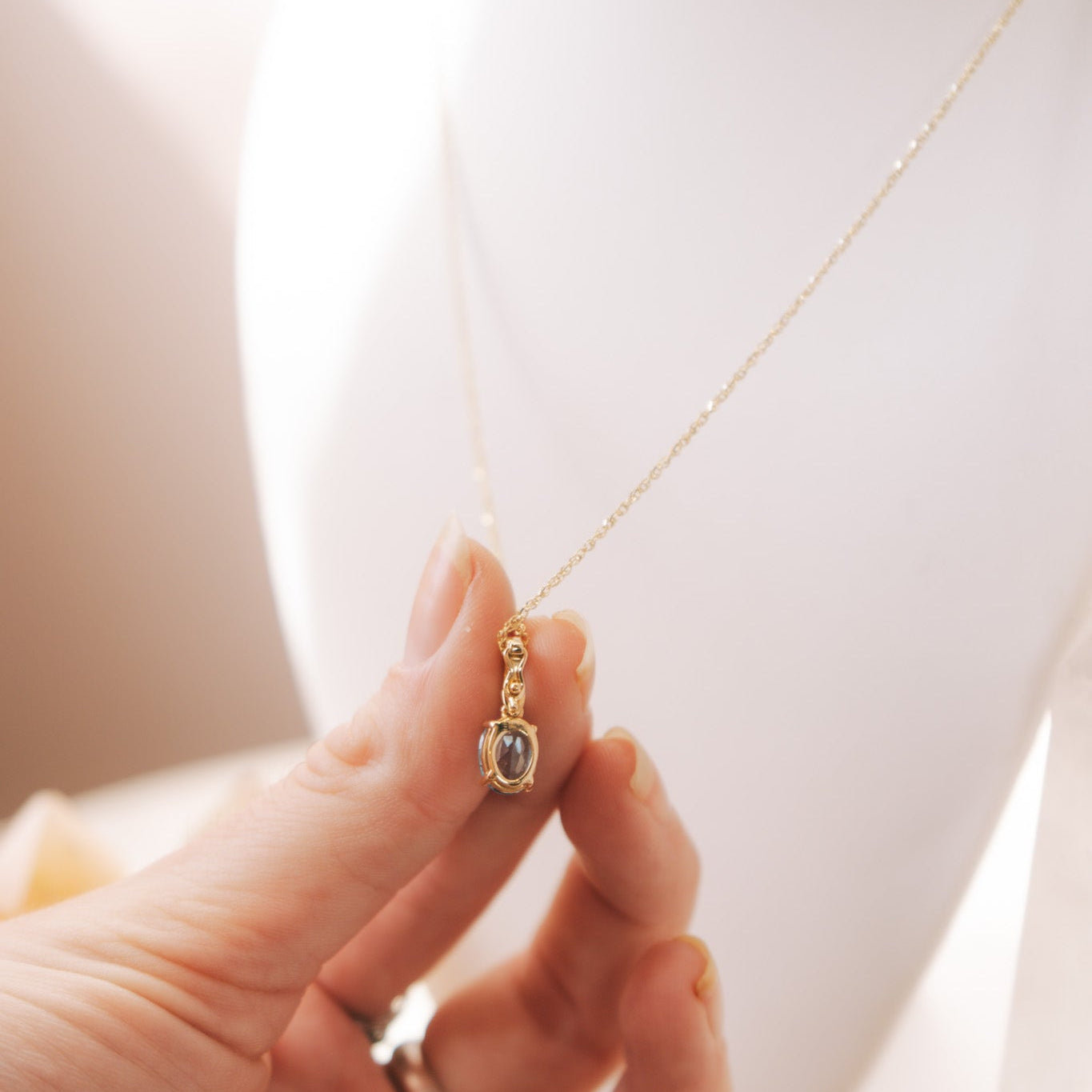 14k Oval Topaz & Diamond NecklaceZiabird Private LabelNecklaces