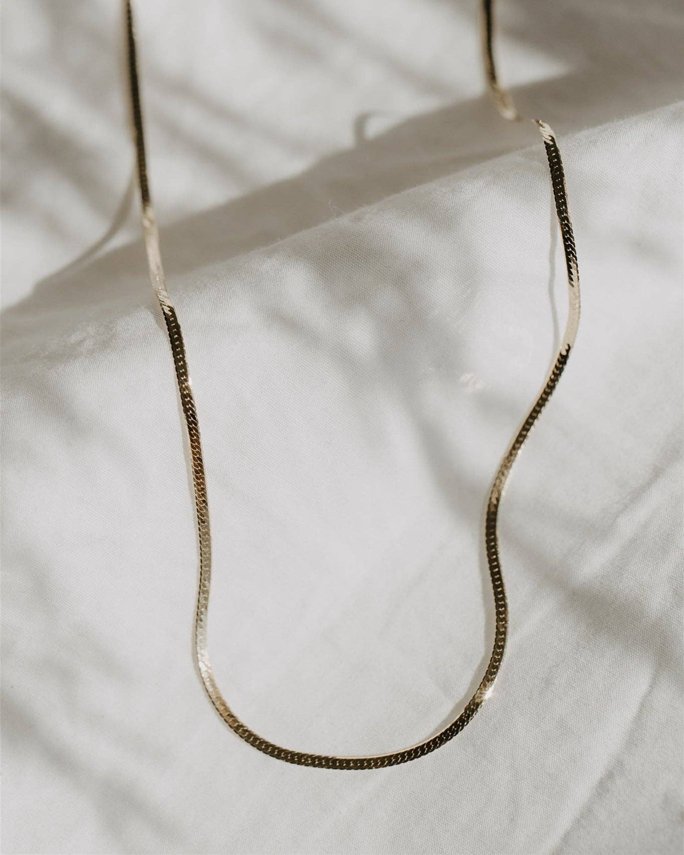14k Solid Gold Herringbone Chain (2 Lengths)WellereeNecklaces
