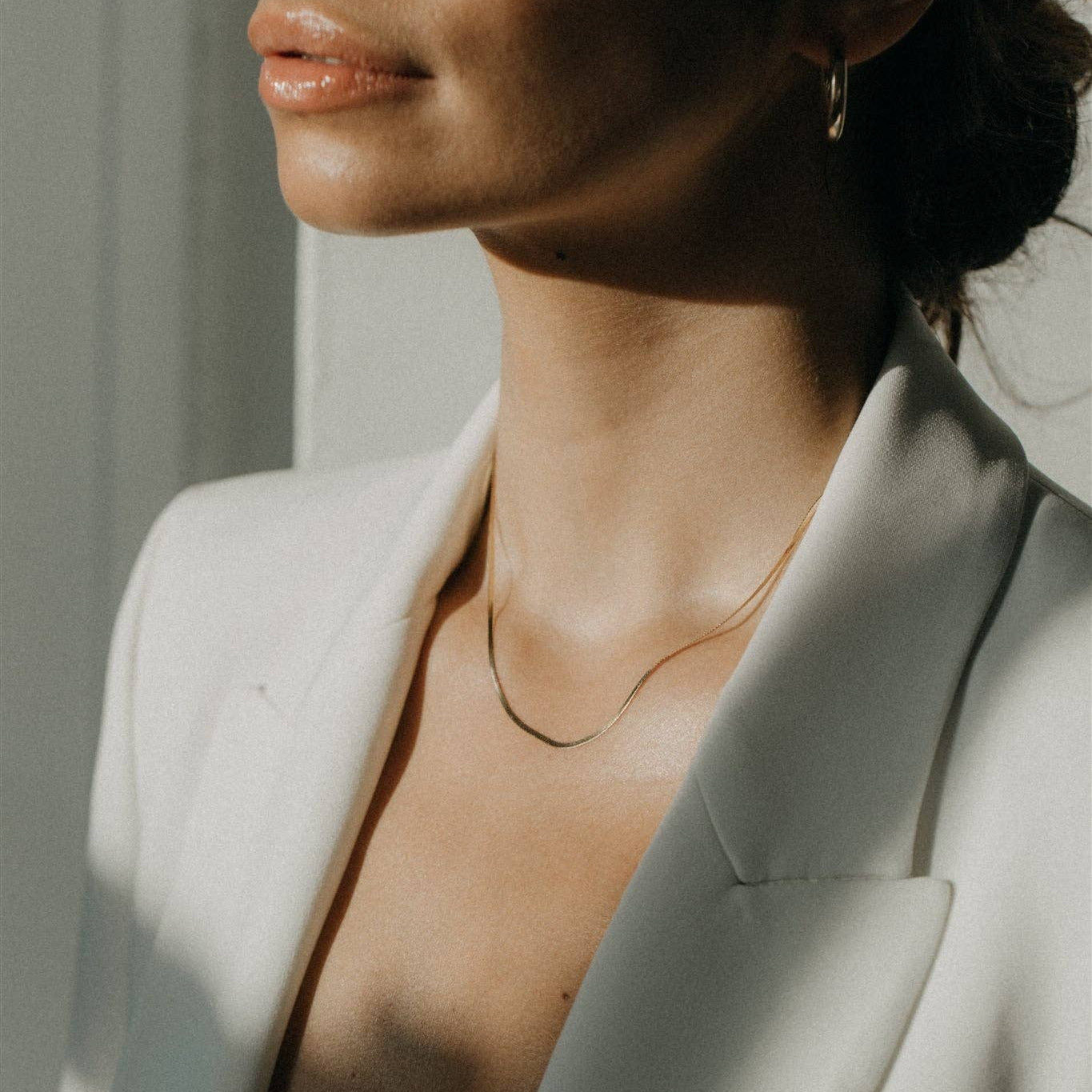 14k Solid Gold Herringbone Chain (2 Lengths)WellereeNecklaces