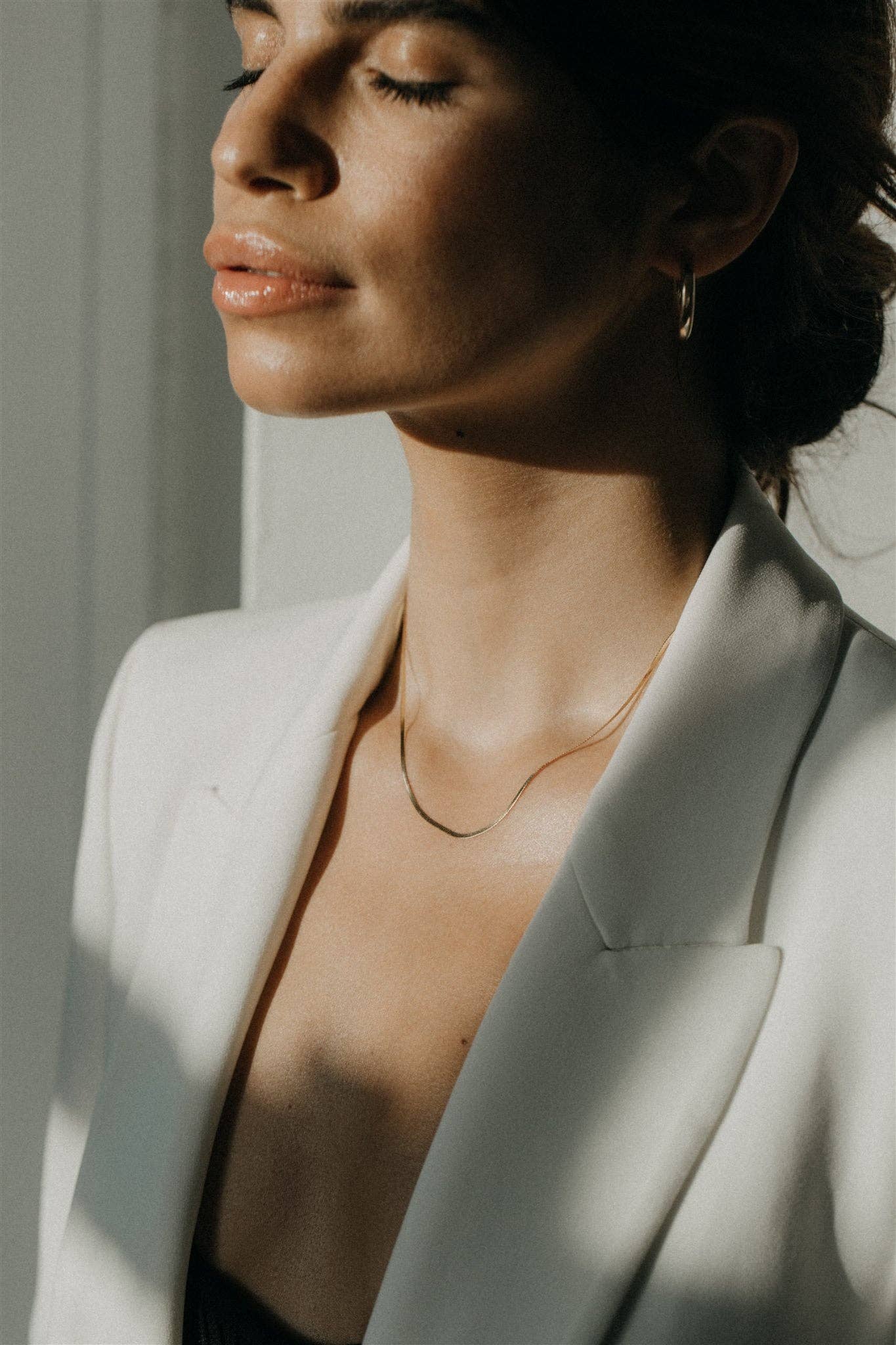 14k Solid Gold Herringbone Chain (2 Lengths)WellereeNecklaces