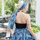 African Wax Cotton Skirt- Blue/ BlackRare FindsSkirt