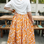 African Wax Cotton Skirt- Gold/ FloralRare FindsSkirt