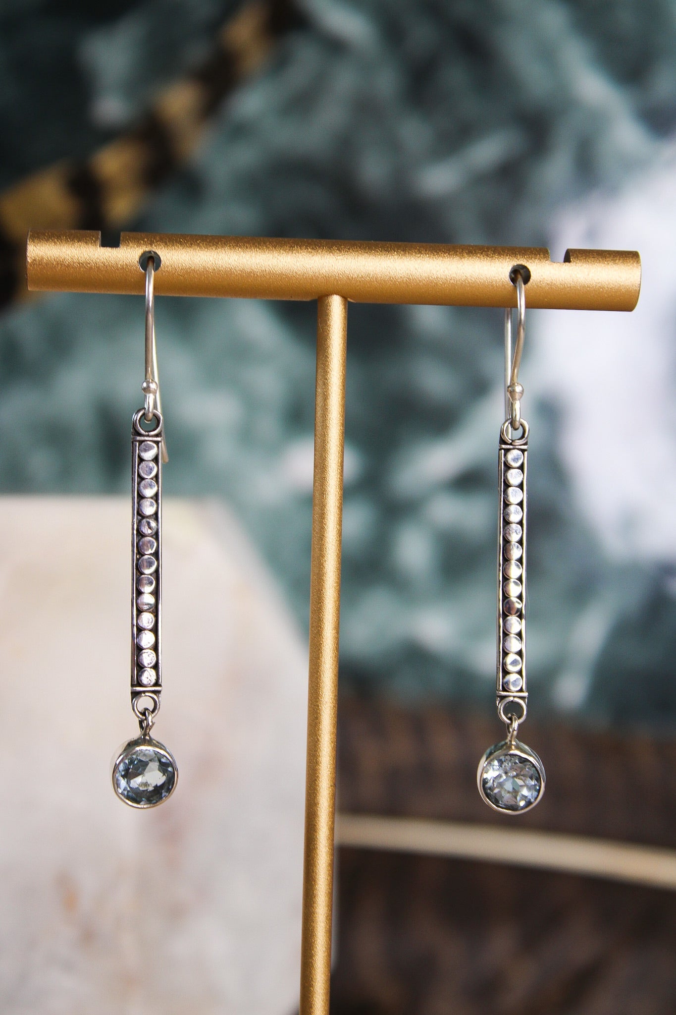 Bali Silver with Blue TopazJinjaEarrings