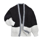 Bella Oversized Two Tone Knit Sweater Kimono: BLACKSAACHIShirts & Tops