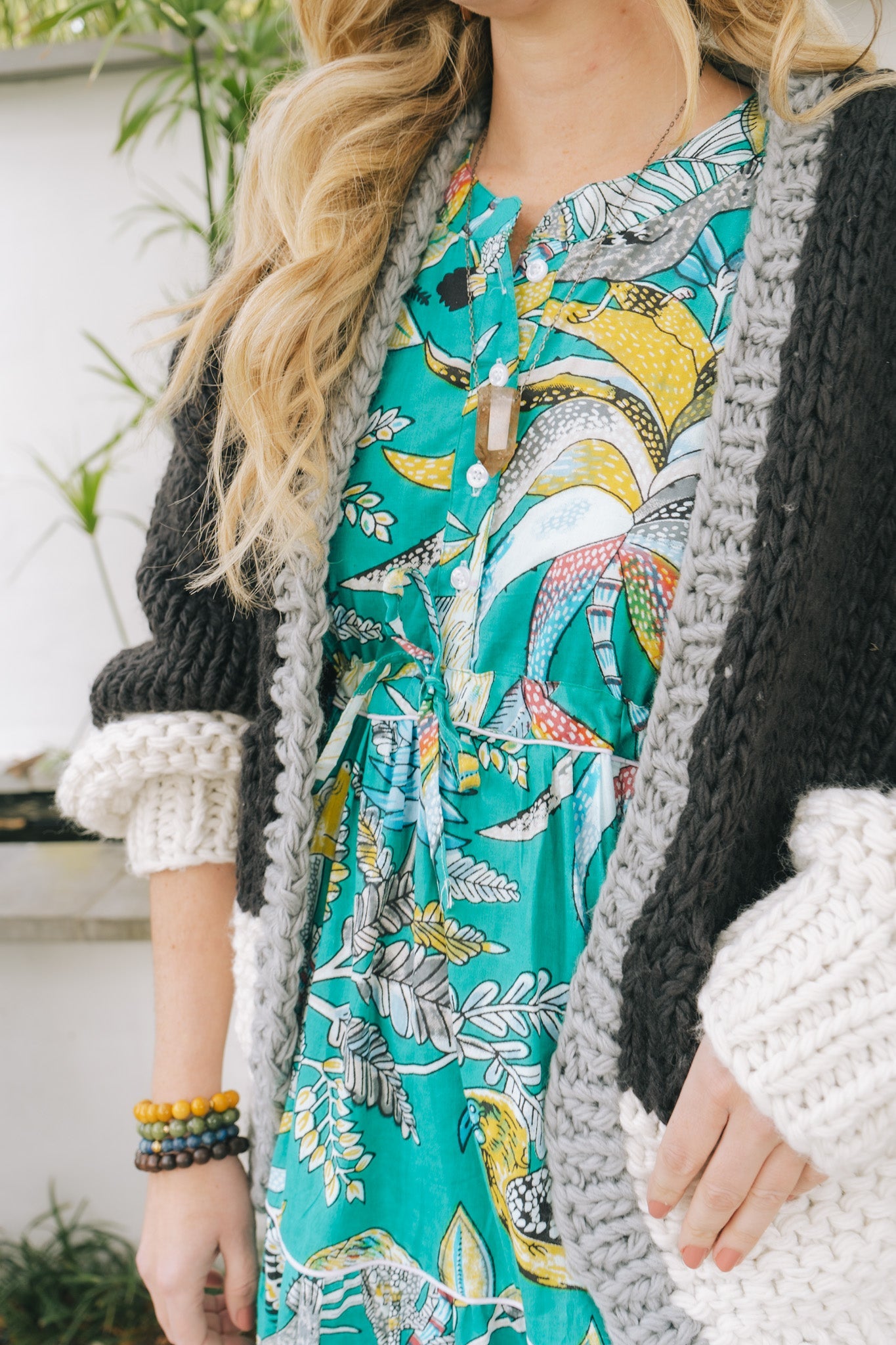 Block Print Cotton Dress - Tropical TurquoiseThe Kimono HouseDresses