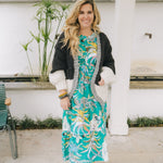 Block Print Cotton Dress - Tropical TurquoiseThe Kimono HouseDresses