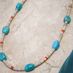 Blue Turquoise & Shell Boho NecklaceRare FindsNecklaces