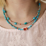 Blue Turquoise & Shell Boho NecklaceRare FindsNecklaces