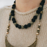 Bronze & Black Leather Tassel Necklace 2LHBella Smith DesignsNecklaces