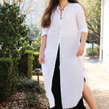 Carla Shirt Dress - WhiteJagaDress