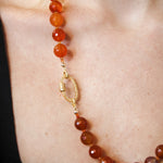 Carnelian Statement Diamond Lock NecklaceBeth ZinkNecklaces