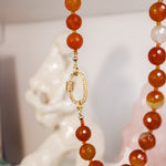 Carnelian Statement Diamond Lock NecklaceBeth ZinkNecklaces