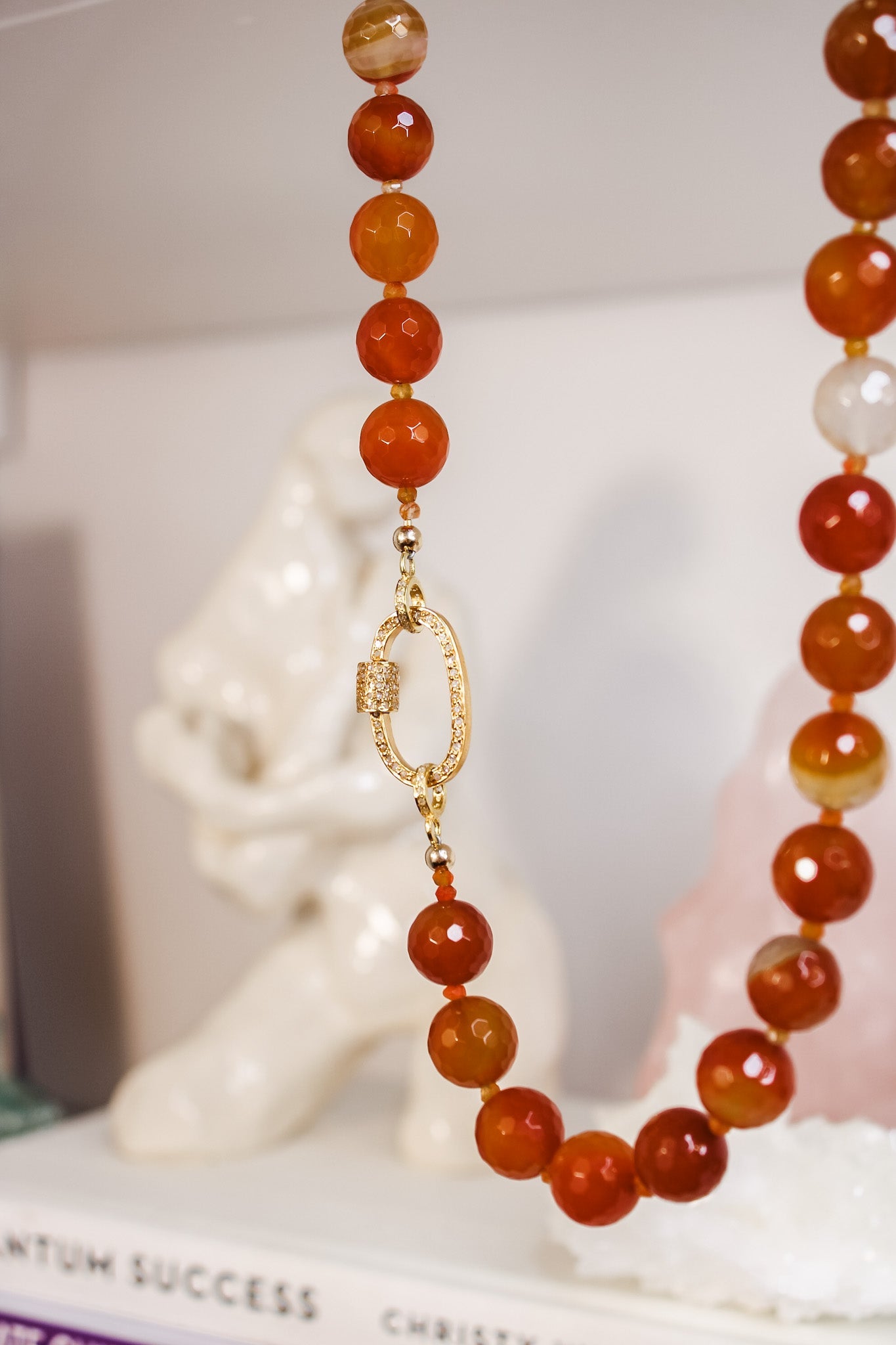 Carnelian Statement Diamond Lock NecklaceBeth ZinkNecklaces