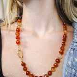 Carnelian Statement Diamond Lock NecklaceBeth ZinkNecklaces