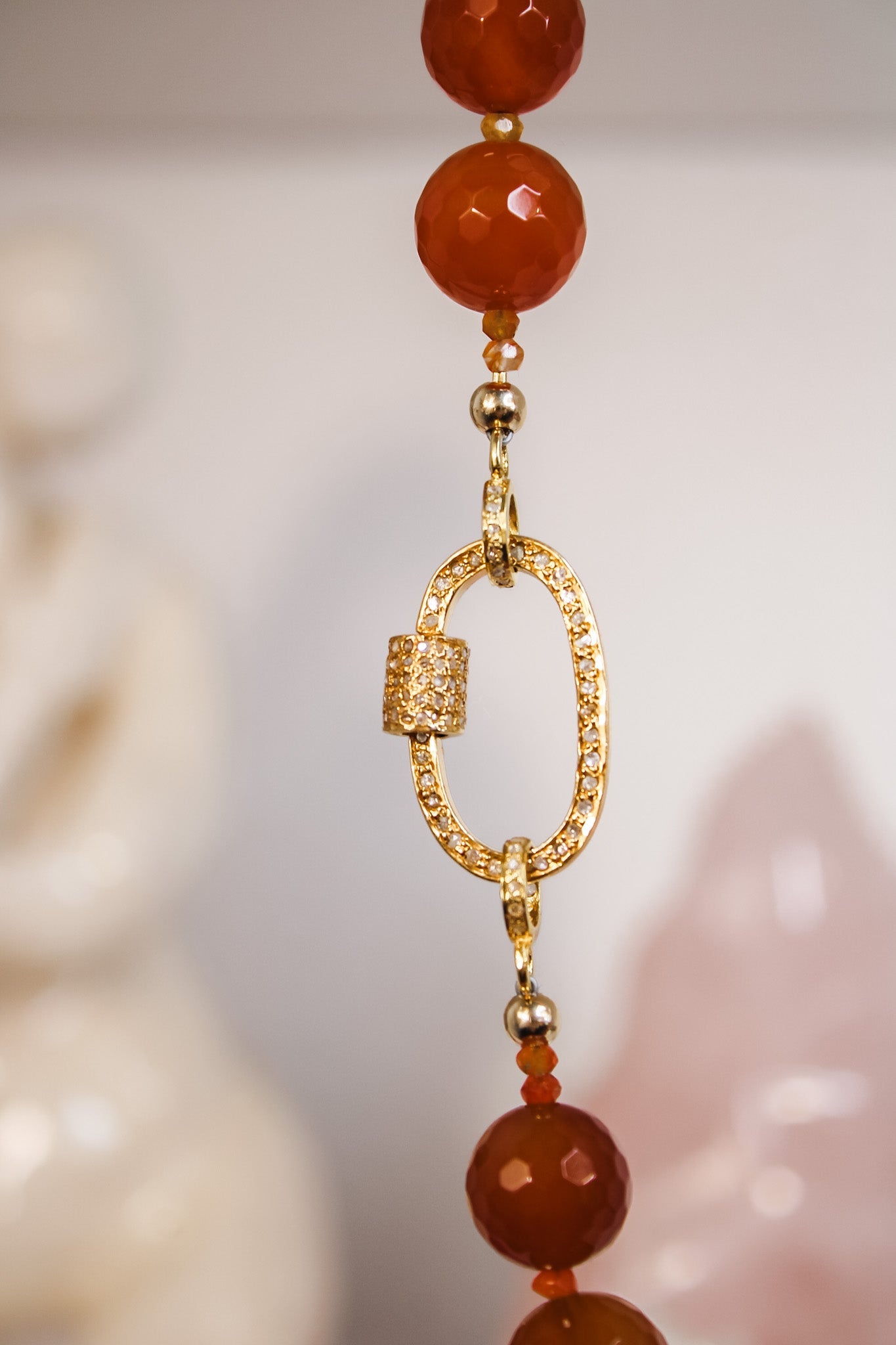 Carnelian Statement Diamond Lock NecklaceBeth ZinkNecklaces