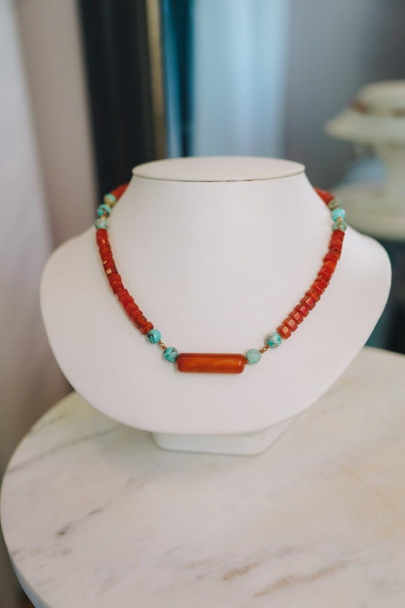 Carnelian & Turquoise NecklaceDebra PyeattNecklaces