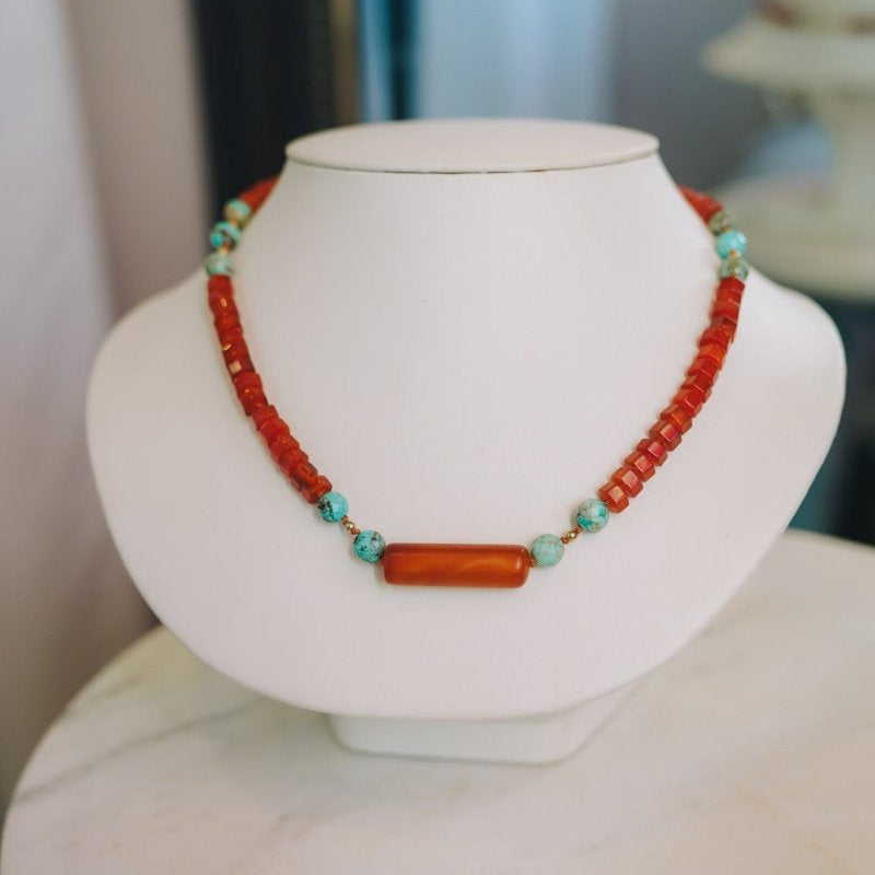 Carnelian & Turquoise NecklaceDebra PyeattNecklaces
